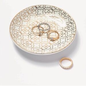 Kendra Scott Ceramic Filigree Ring Dish Gold